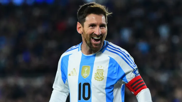 Lionel Messi of Argentina celebrating.
