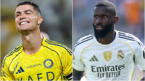 Cristiano Ronaldo of Al Nassr and Antonio Ruediger #22 of Real Madrid C. F.