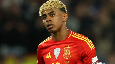 Lamine Yamal of Spain looks on during the UEFA Nations League 2025.