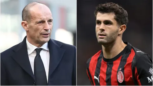 AC Milan's Massimiliano Allegri and Christian Pulisic.