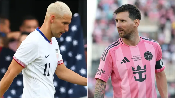 USMNT player Matko Miljevic and Inter Miami's Lionel Messi.