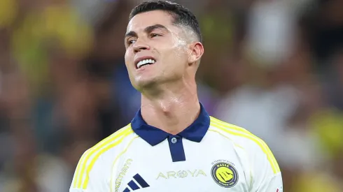 Cristiano Ronaldo of Al Nassr reacts during the Saudi Pro League match.