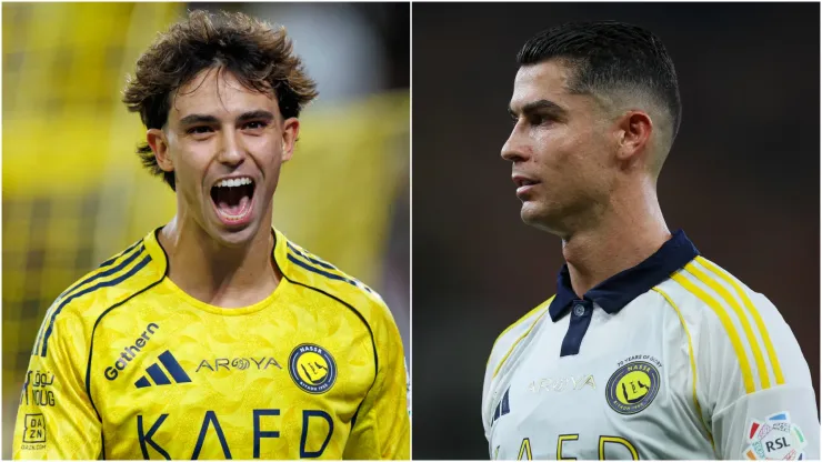 Al Nassr stars Joao Felix and Cristiano Ronaldo.