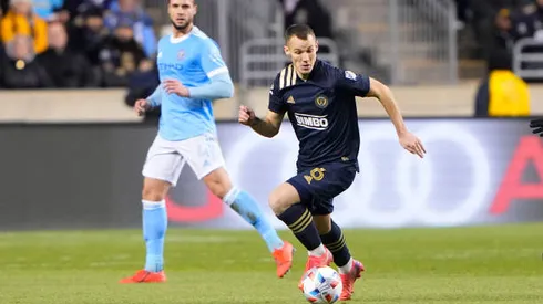 CHESTER, PA - DECEMBER 05: Philadelphia Union Midfielder Daniel Gazdag (6) dribbles the ball during the second half of the Major League Soccer Cup Playoffs match between New York City FC and the Philadelphia Union on December 5, 2021, at Subaru Park in Chester, PA. (Photo by Gregory Fisher/Icon Sportswire via Getty Images)