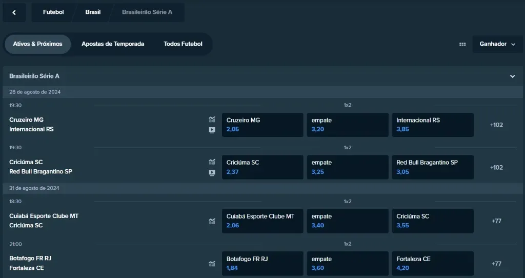 A imagem é uma captura de tela do site da Stake Brasil que mostra como é apostar em futebol na página.