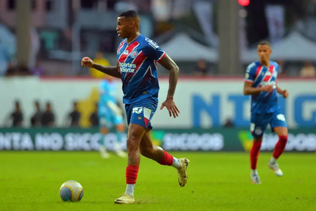 Jean Lucas, jogador do Bahia durante partida contra o Corinthians na Arena Fonte Nova pelo campeonato Brasileiro A 2024. Foto: Walmir Cirne/AGIF