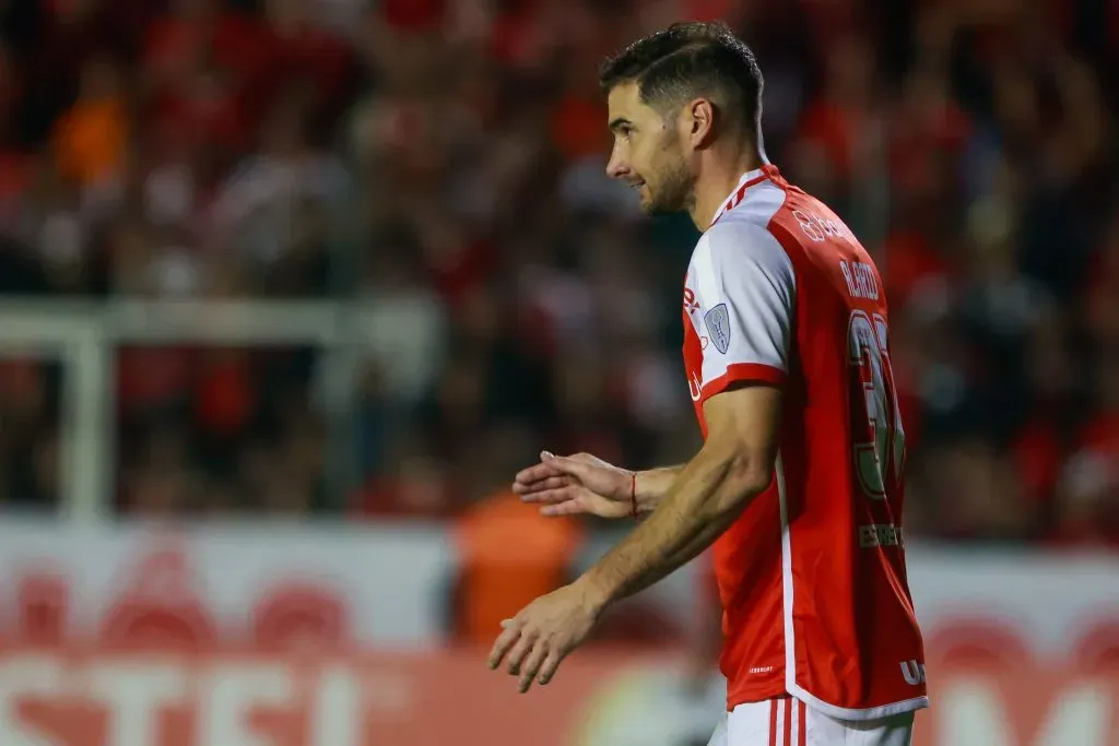 Lucas Alario jogador do Internacional durante partida contra o Delfin no Alfredo Jaconi pelo campeonato Copa Sul-Americana 2024. Foto: Luiz Erbes/AGIF