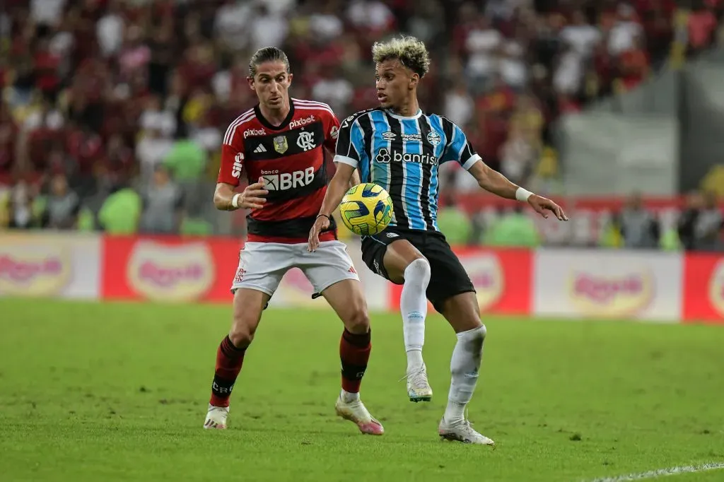 Bitello jogador do ex-Grêmio durante partida no Maracanã pela Copa do Brasil 2023. Foto: Thiago Ribeiro/AGIF