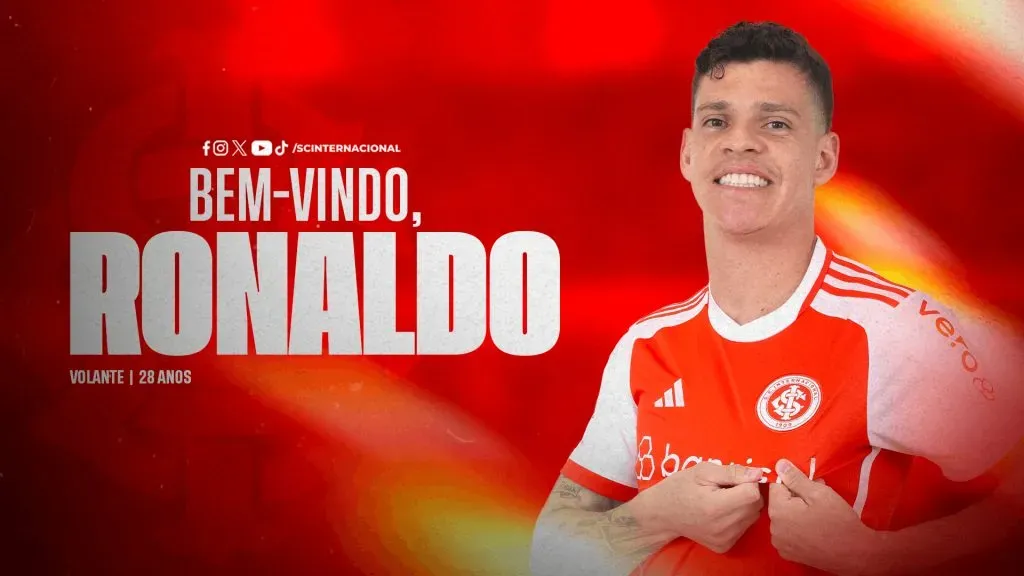 Ronaldo, ex-Juventude, foi um pedido de Roger Machado para reforçar o setor. Foto: Reprodução/SC Internacional.