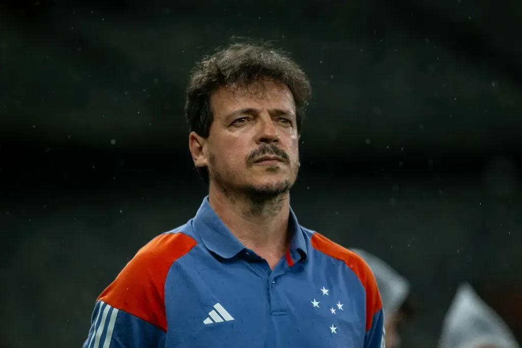 Fernando Diniz durante partida contra o Palmeiras no Campeonato Brasileiro A 2024. Foto: Fernando Moreno/AGIF