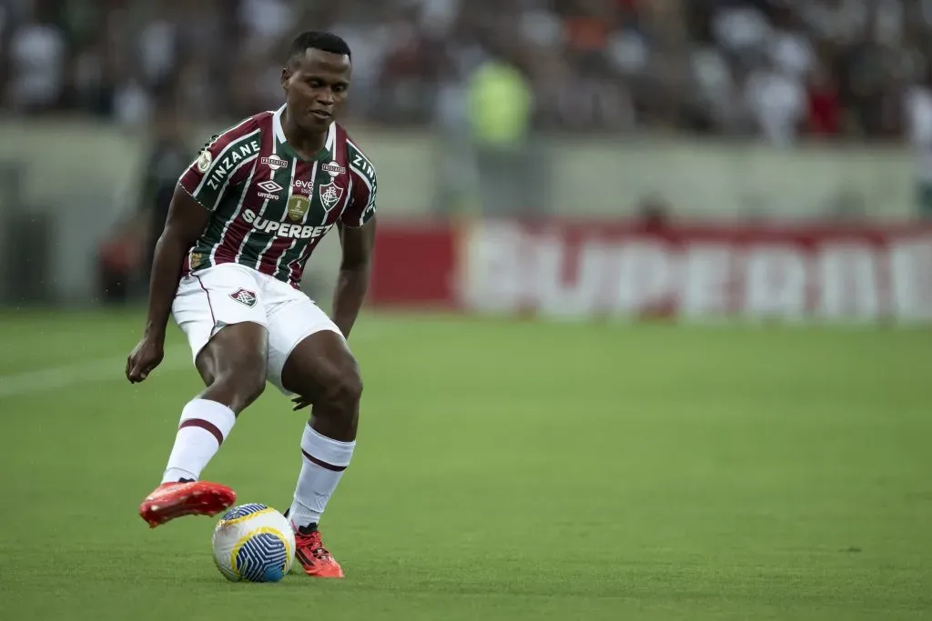 RJ – RIO DE JANEIRO – 26/11/2024 – BRASILEIRO A 2024, FLUMINENSE X CRICIUMA – Jhon Arias jogador do Fluminense durante partida contra o Criciuma no estadio Maracana pelo campeonato Brasileiro A 2024. Foto: Jorge Rodrigues/AGIF