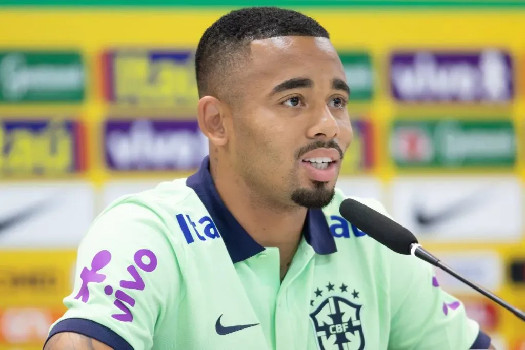 MT – CUIABA – 09/10/2023 – SELECAO BRASILEIRA, COLETIVA – Gabriel Jesus jogador da Selecao Brasileira durante coletiva de imprensa realizada no Arena Pantanal. Foto: Gil Gomes/AGIF