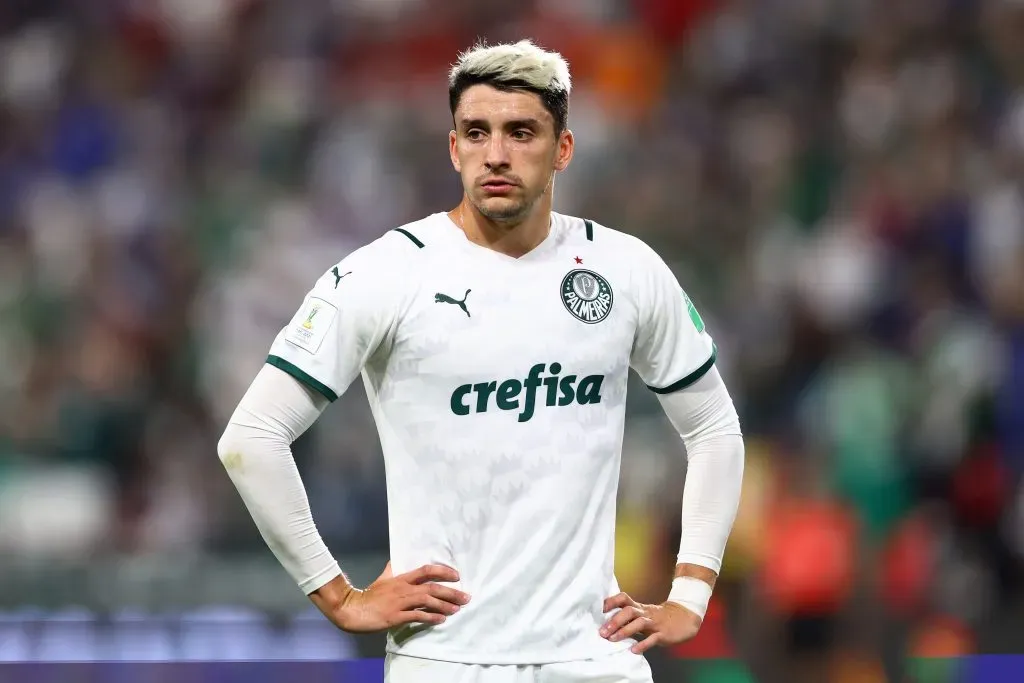 ABU DHABI, UNITED ARAB EMIRATES – FEBRUARY 12: Joaquin Piquerez of Palmeiras looks on during the FIFA Club World Cup UAE 2021 Final match between Chelsea and Palmeiras at Mohammed Bin Zayed Stadium on February 12, 2022 in Abu Dhabi, United Arab Emirates. (Photo by Francois Nel/Getty Images)