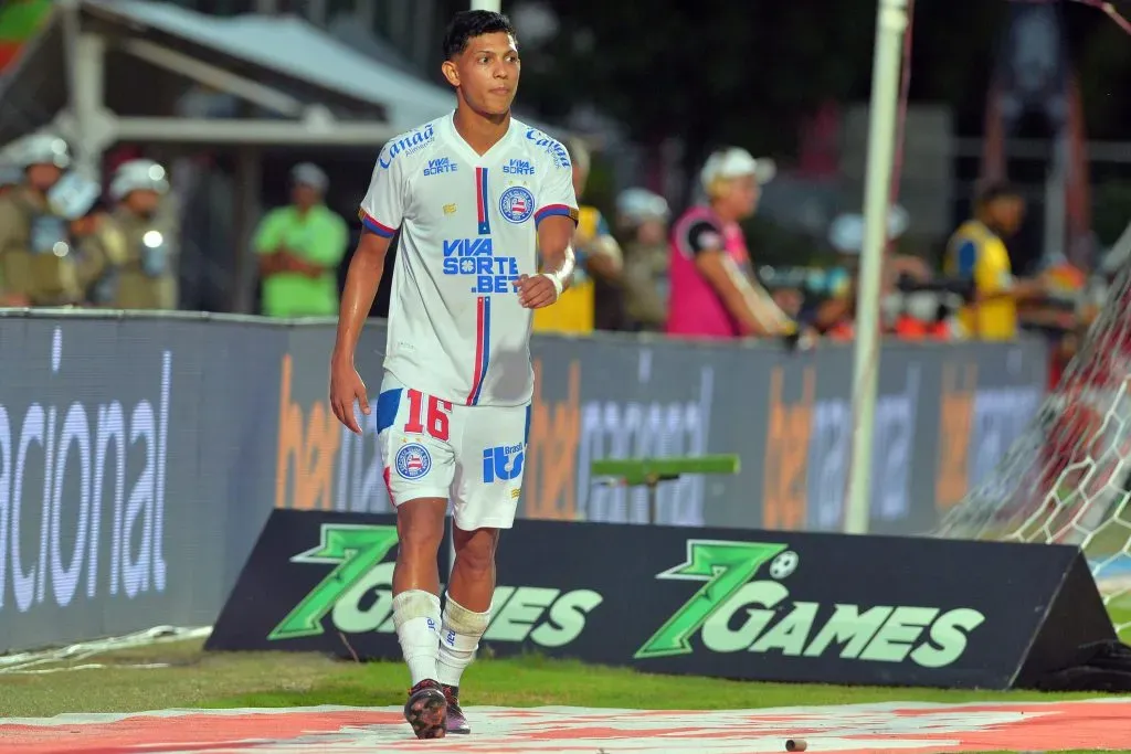 BA – SALVADOR – 23/03/2025 – BAIANO 2025, VITORIA X BAHIA – Erick Pulga, jogador do Bahia durante partida contra o Vitoria no estadio Barradao pelo campeonato Baiano 2025. Foto: Walmir Cirne/AGIF