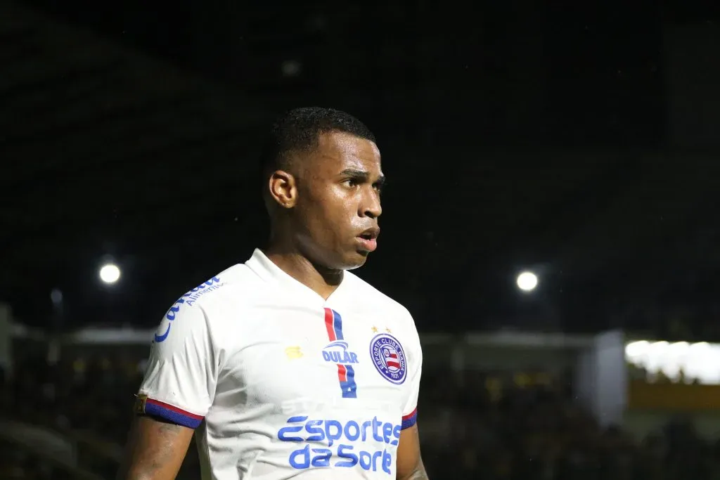 Jean Lucas jogador do Bahia durante partida contra o Criciuma no estadio Heriberto Hulse pelo campeonato Copa Do Brasil 2024. Foto: Leonardo Hubbe/AGIF