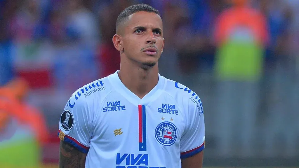 Luciano Juba, jogador do Bahia, durante partida contra o Boston River na Libertadores 2025. Foto: Walmir Cirne/AGIF