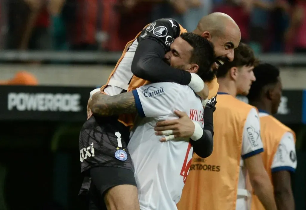 BA – SALVADOR – 24/04/2025 – COPA LIBERTADORES 2025, BAHIA X ATLETICO NACIONAL – Willian Jose jogador do Bahia comemora seu gol durante partida contra o Atletico Nacional no estadio Fonte Nova pelo campeonato Copa Libertadores 2025. Foto: Jhony Pinho/AGIF
