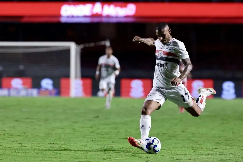André Silva jogador do São Paulo durante partida contra o Náutico no Morumbi pelo campeonato Copa Do Brasil 2025. Foto: Marcello Zambrana/AGIF