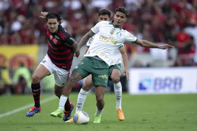 Flamengo x Palmeiras no Brasileirão 2024. Foto: Jorge Rodrigues/AGIF