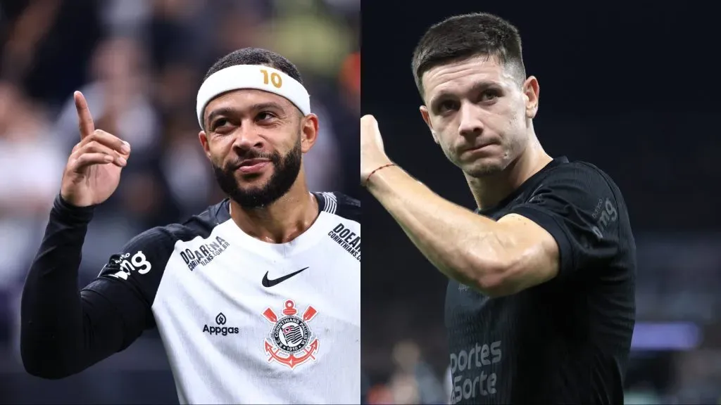 Memphis Depay e Rodrigo Garro, do Corinthians (Imagem: Marcello Zambrana/AGIF)