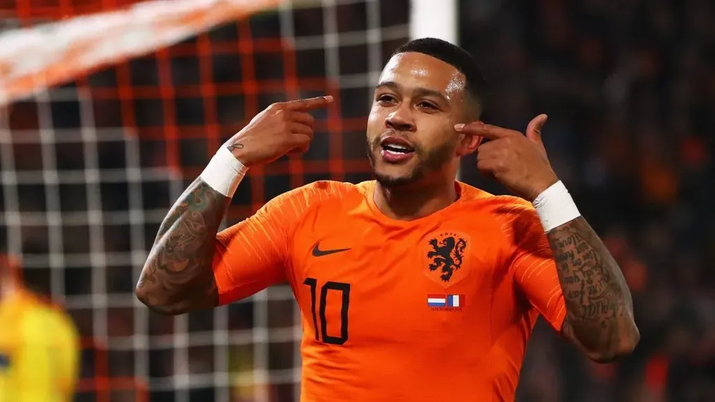 Memphis Depay pela Seleção da Holanda. (Photo by Dean Mouhtaropoulos/Getty Images)
