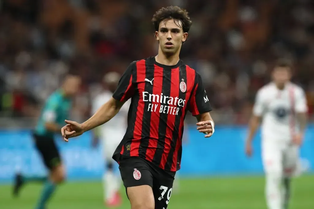MILAN, ITALY – MAY 24: Joao Felix of AC Milan looks on during the Serie A match between AC Milan and AC Monza at Stadio Giuseppe Meazza on May 24, 2025 in Milan, Italy. (Photo by Marco Luzzani/Getty Images)