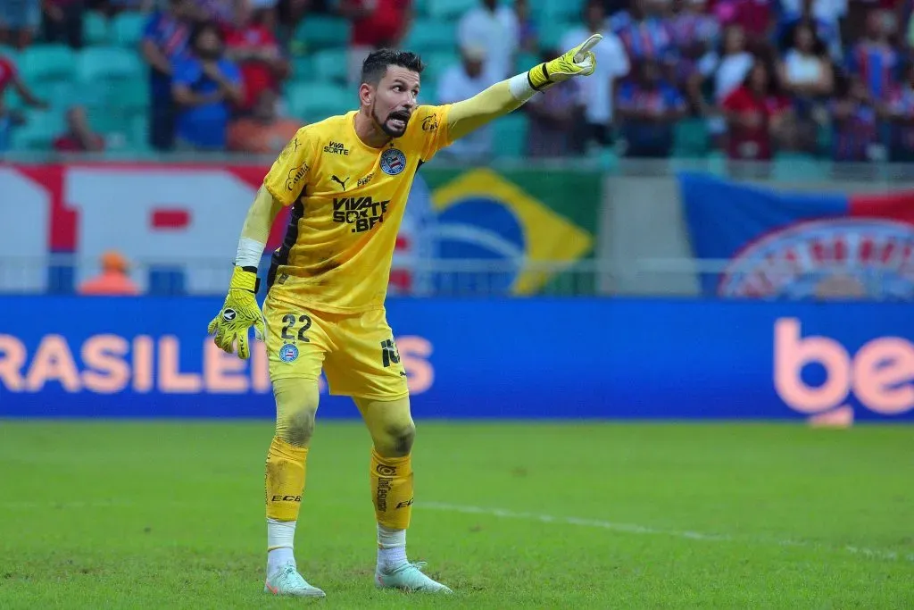 BA – SALVADOR – 31/05/2025 – BRASILEIRO A 2025, BAHIA X SAO PAULO – Marcos Felipe, goleiro do Bahia durante partida contra o Sao Paulo no estadio Arena Fonte Nova pelo campeonato Brasileiro A 2025. Foto: Walmir Cirne/AGIF