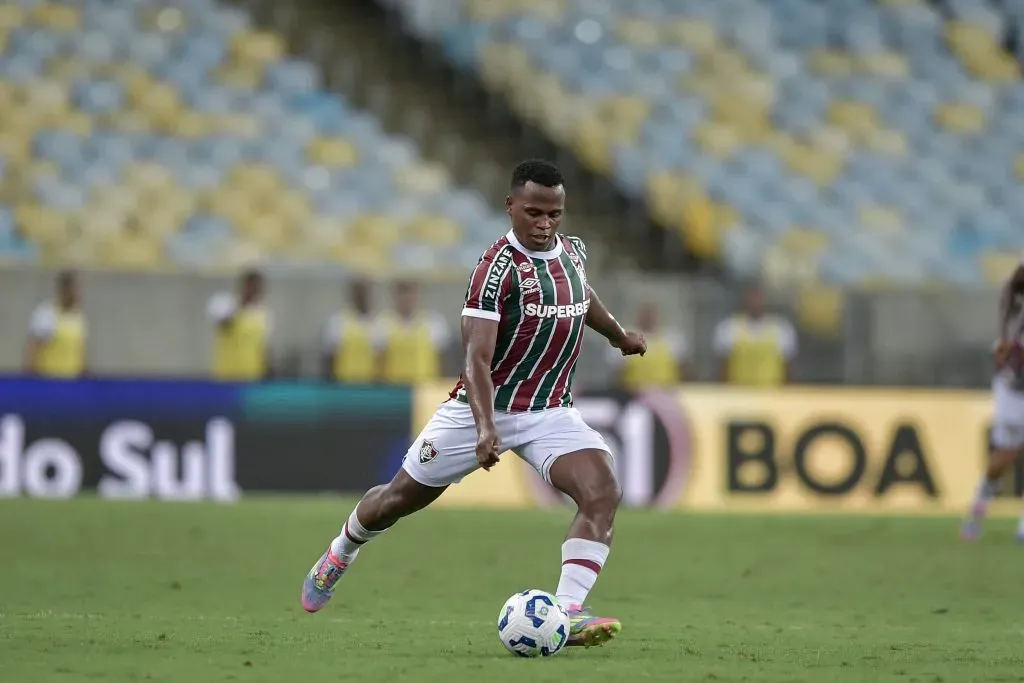 Jhon Arias jogador do Fluminense durante partida contra o Vitoria -. Foto: Thiago Ribeiro/AGIF