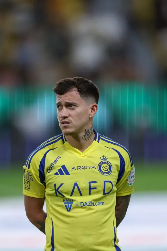 RIYADH, SAUDI ARABIA – NOVEMBER 29: Otavio of Al-Nassr FC lines up during during the Saudi Pro League match between Al-Nassr and Damac at Al Awwal Park on November 29, 2024 in Riyadh, Saudi Arabia. (Photo by Abdullah Ahmed/Getty Images)