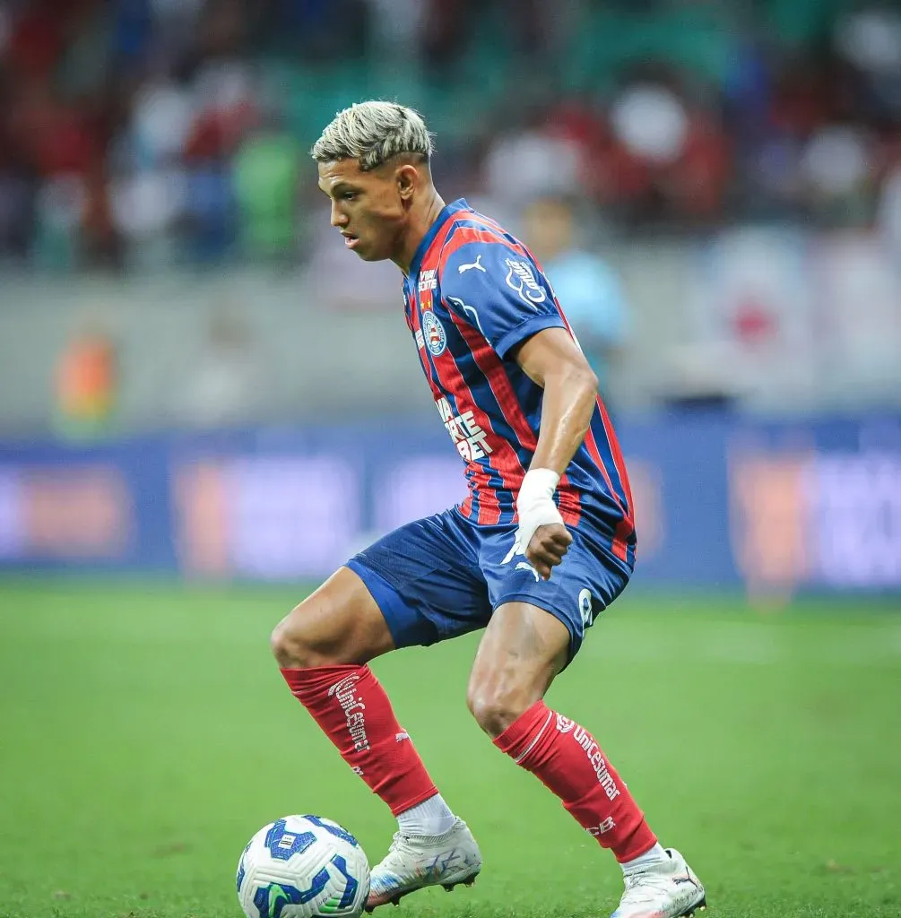 Erick Pulga jogador do Bahia durante partida contra o Juventude nq Arena Nova pelo campeonato Brasileiro A 2025. Foto: Jhony Pinho/AGIF