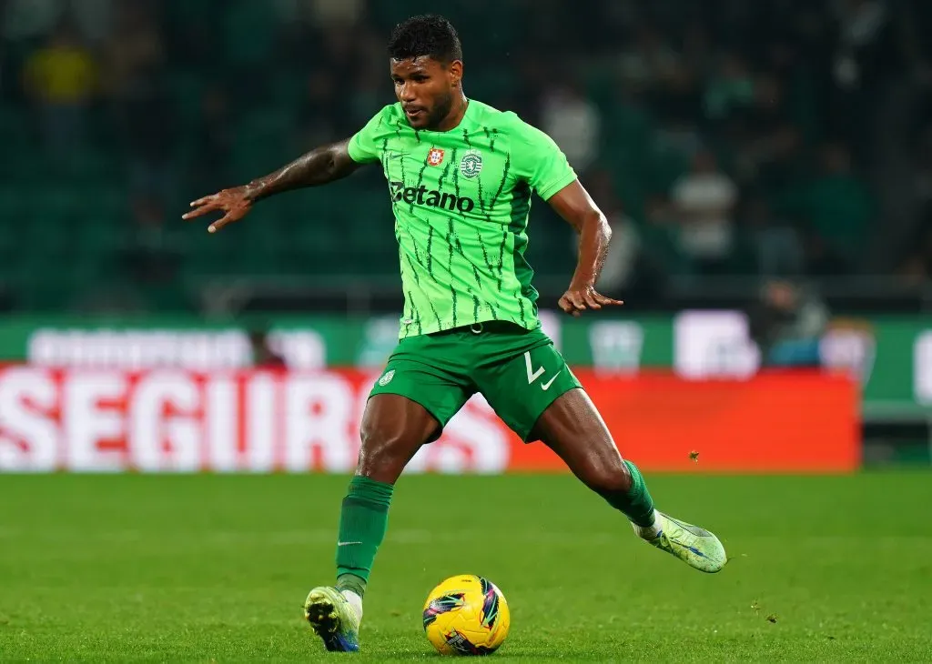 LISBON, PORTUGAL – NOVEMBER 22: Matheus Reis of Sporting CP in action during the Portuguese Cup match between Sporting CP and Amarante FC at Estadio Jose Alvalade on November 22, 2024 in Lisbon, Portugal. (Photo by Gualter Fatia/Getty Images)