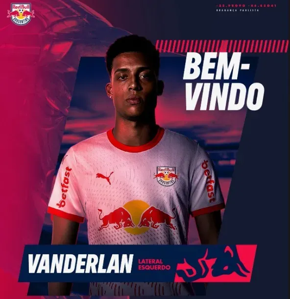 Vanderlan, novo lateral do Bragantino: Foto: redes sociais do Bragantino