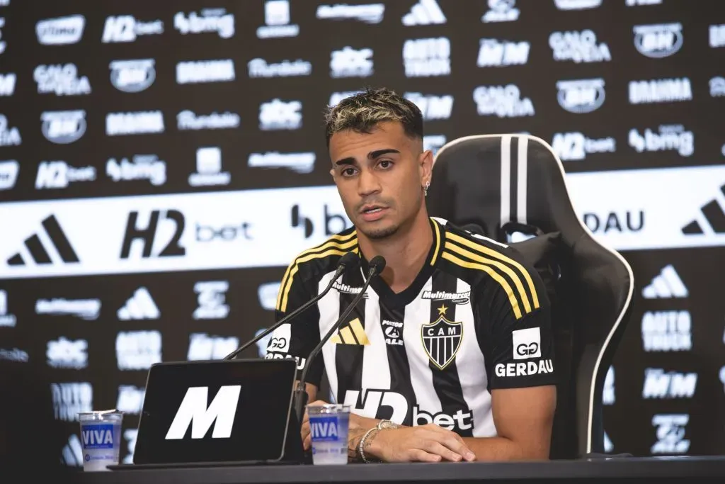 Reinier apresentado pelo Atlético-MG. Foto: Pedro Souza/Atlético