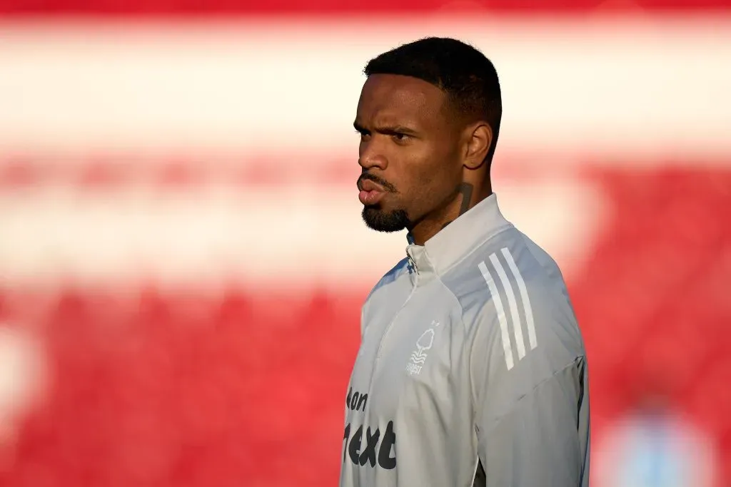 NOTTINGHAM, ENGLAND – AUGUST 09: Carlos Miguel of Nottingham Forest warms up prior to the pre-season friendly match between Nottingham Forest v Al Qadsiah at City Ground on August 09, 2025 in Nottingham, England. (Photo by Angel Martinez/Getty Images)