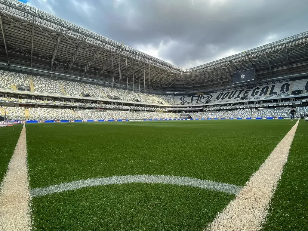 MG – BELO HORIZONTE – 11/05/2025 – BRASILEIRO A 2025, ATLETICO-MG X FLUMINENSE – Vista geral do estadio Arena MRV para partida entre Atletico-MG e Fluminense pelo campeonato Brasileiro A 2025. Foto: Fernando Moreno/AGIF