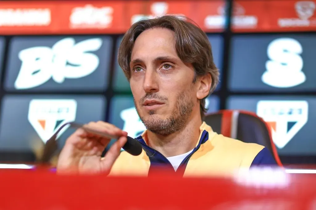 SP – SAO PAULO – 22/04/2024 – SAO PAULO, APRESENTACAO TECNICO LUIS ZUBELDIA – Luis Zubeldia e apresentado como novo tecnico do Sao Paulo. Foto: Marcello Zambrana/AGIF