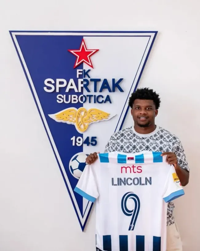 Lincoln é anunciado pelo Spartak Subotica (Imagem: Divulgação/ Spartak Subotica)