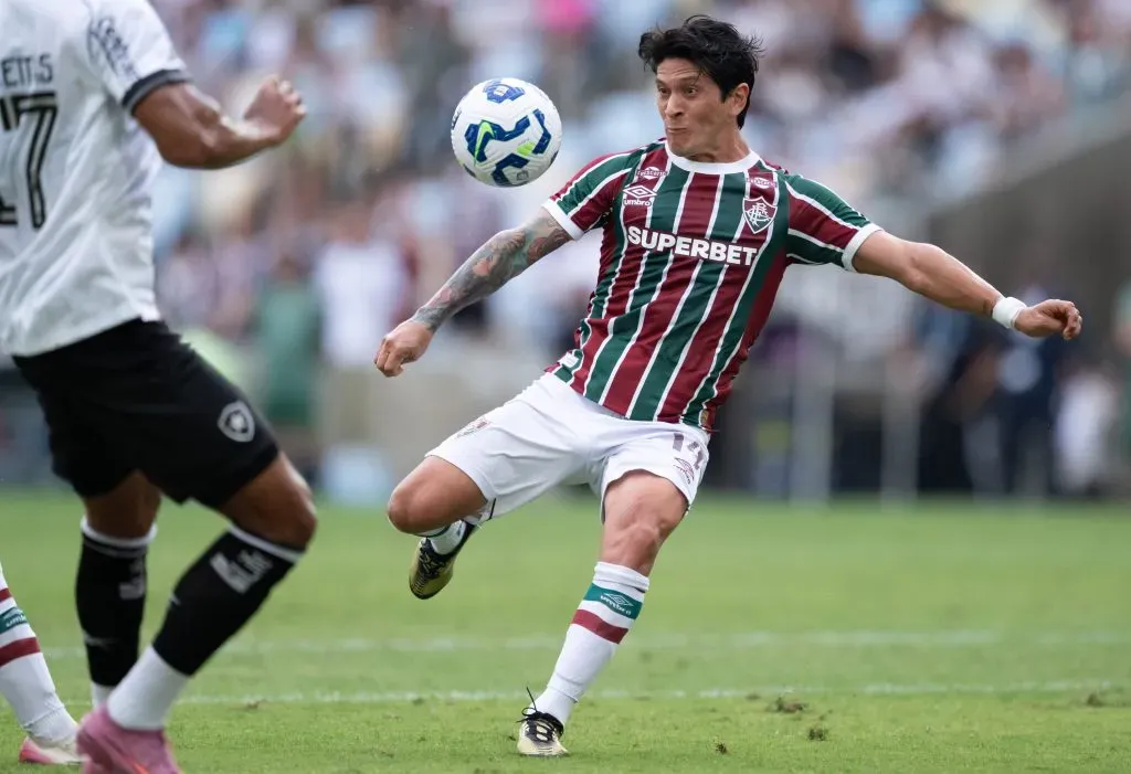 Germán Cano jogador do Fluminense durante partida contra o Botafogo – Foto: Jorge Rodrigues/AGIF