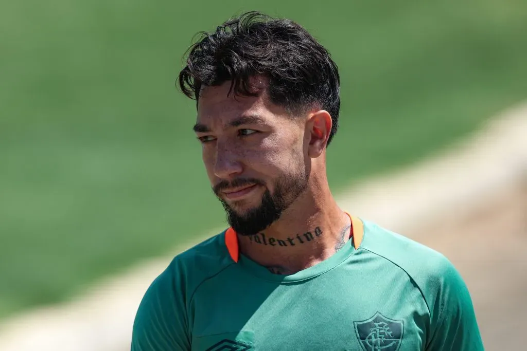Lucho Acosta em treino no CT Carlos Castilho. Foto: Marcelo Gonçalves/Fluminense