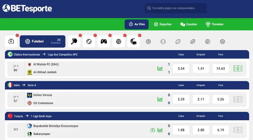 BETesporte Apostas Ao Vivo