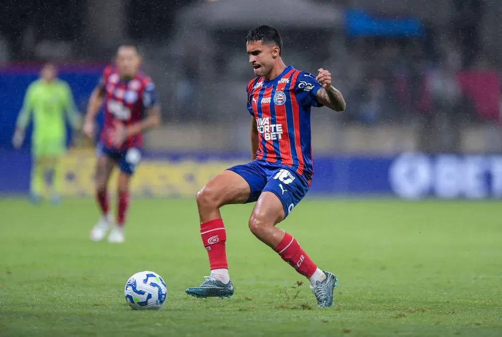 BA – SALVADOR – 22/10/2025 – BRASILEIRO A 2025, BAHIA X INTERNACIONAL – Rodrigo Nestor jogador do Bahia durante partida contra o Internacional no estadio Arena Fonte Nova pelo campeonato Brasileiro A 2025. Foto: Jhony Pinho/AGIF