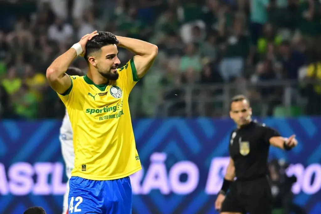 SP – SAO PAULO – 20/09/2025 – BRASILEIRO A 2025, PALMEIRAS X FORTALEZA – Flaco Lopez jogador do Palmeiras durante partida contra o Fortaleza no estadio Arena Allianz Parque pelo campeonato Brasileiro A 2025. Foto: Jota Erre/AGIF
