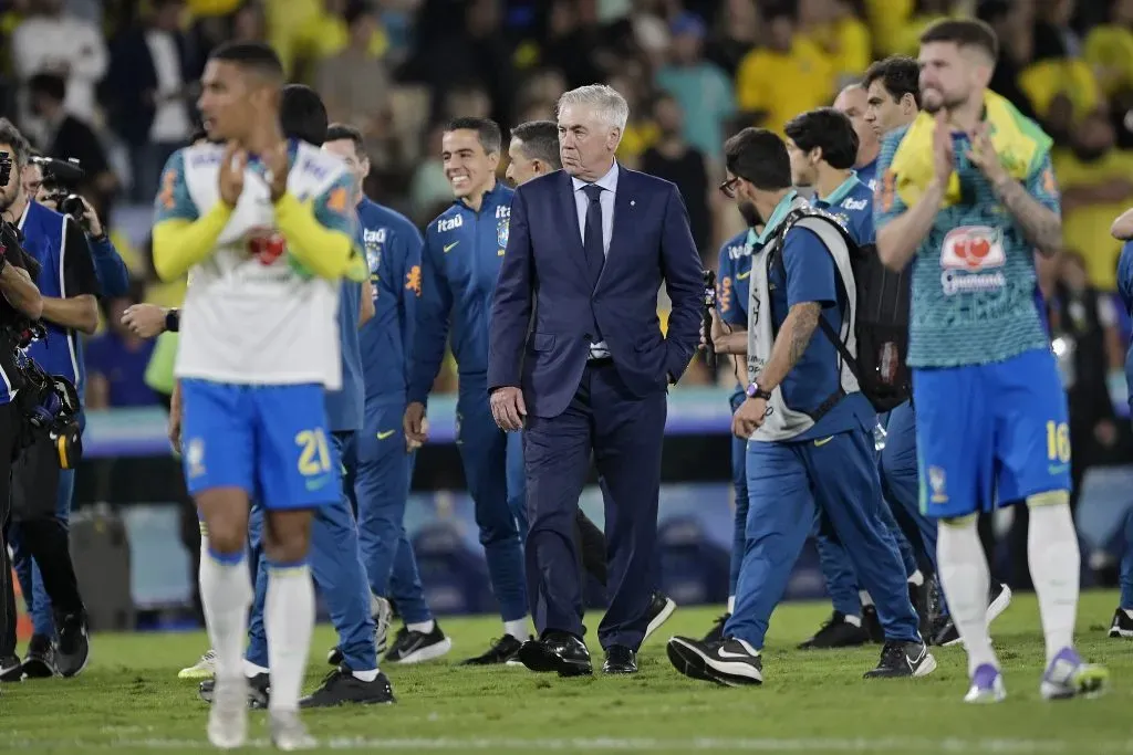 RJ – RIO DE JANEIRO – 04/09/2025 – ELIMINATORIAS COPA DO MUNDO 2026, BRASIL X CHILE – Carlo Ancelotti Tecnico do Brasil comemora a vitoria apos a partida contra o Chile no estadio Maracana pelo campeonato Eliminatorias Copa Do Mundo 2026. Foto: Alexandre Loureiro/AGIF