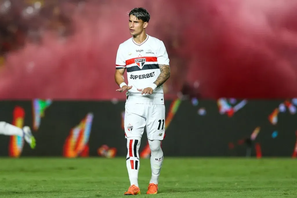 PE – RECIFE – 16/08/2025 – BRASILEIRO A 2025, SPORT X SAO PAULO – Ferreirinha jogador do Sao Paulo durante a partida entre Sport e Sao Paulo na Ilha do Retiro em Recife (PE), pelo Campeonato Brasileiro da Serie A 2025. Foto: Marlon Costa/AGIF