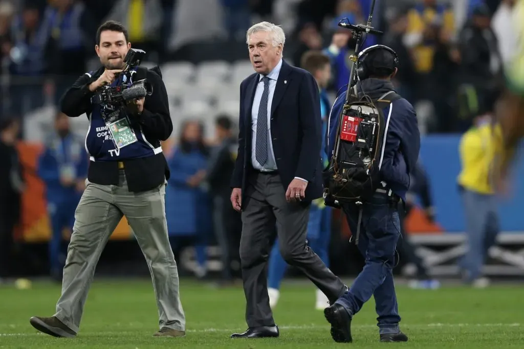 Carlo Ancelotti técnico da Seleção Brasileira durante a partida entre Brasil e Paraguai na Neo Química Arena em São Paulo (SP), pelas Eliminatórias da Copa do Mundo 2026. Foto: Marlon Costa/AGIF
