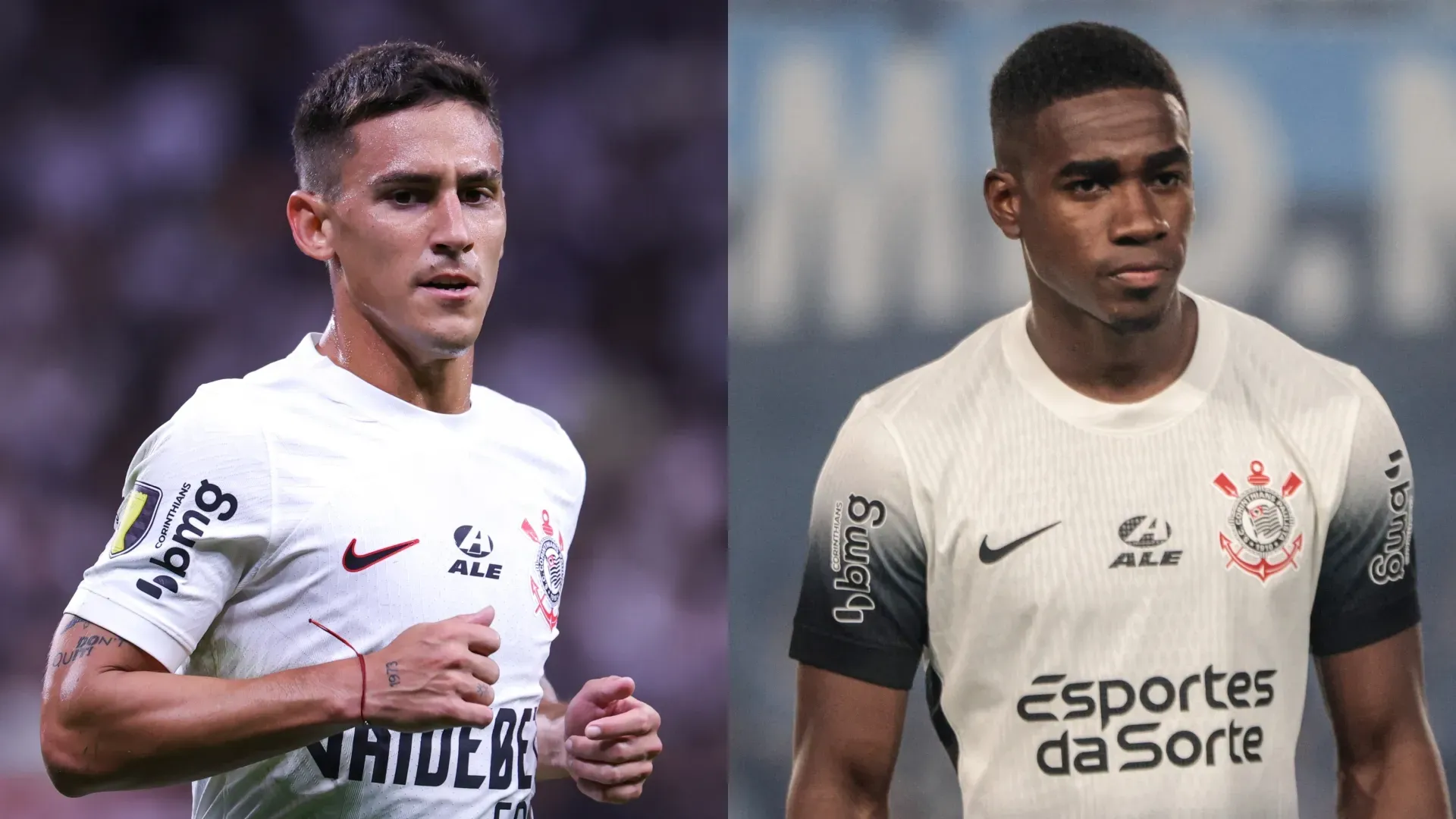 Matías Rojas, ex-meia do Corinthians, e Félix Torres (Imagem: Robson Mafra/AGIF/ Marcello Zambrana/AGIF)
