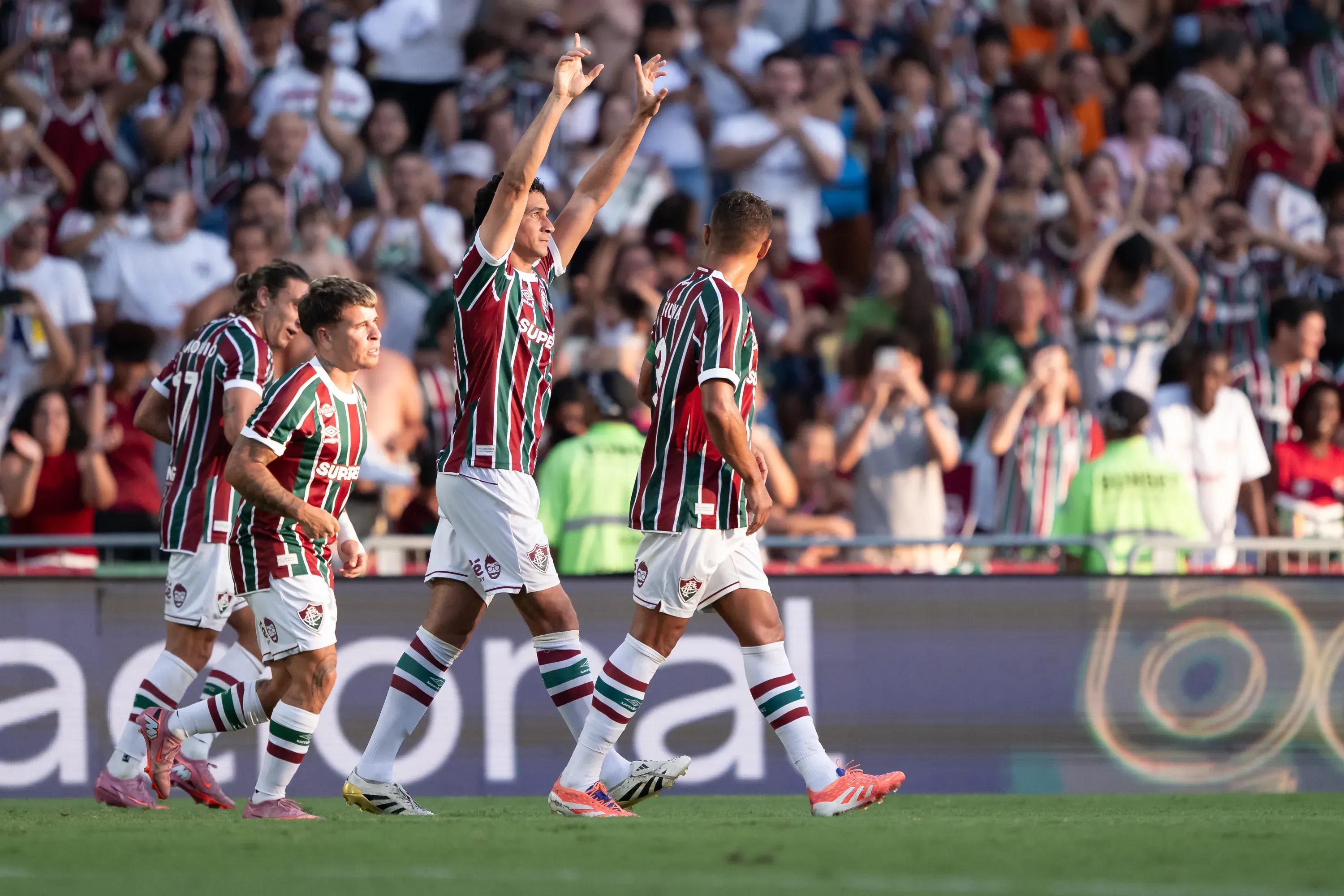 Ganso jogador do Fluminense comemora seu gol durante partida contra o Bahia no estadio Maracana pelo campeonato Brasileiro A 2025. Foto: Jorge Rodrigues/AGIF