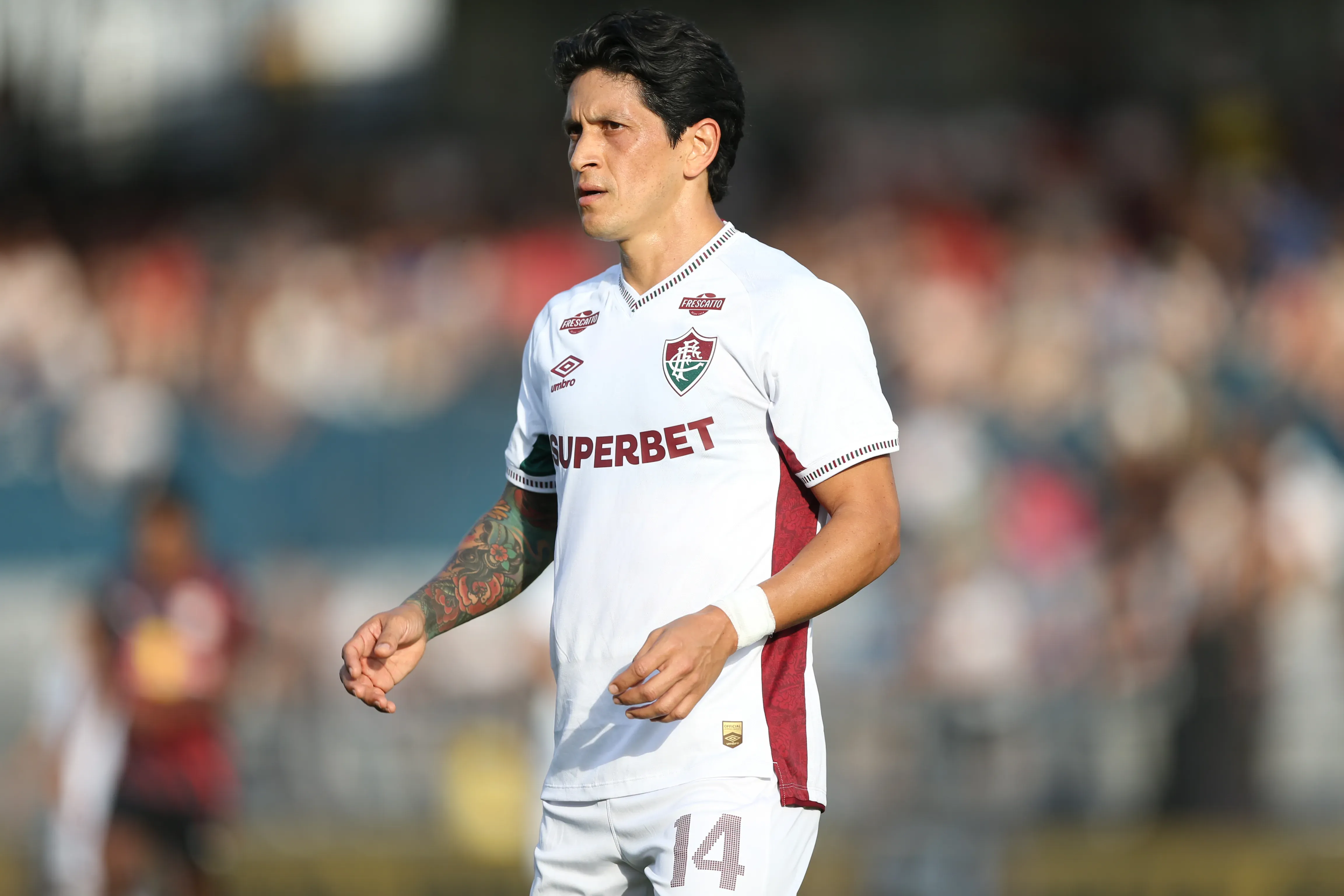 German Cano jogador do Fluminense durante a partida contra o Bragantino – Foto: Marlon Costa/AGIF
