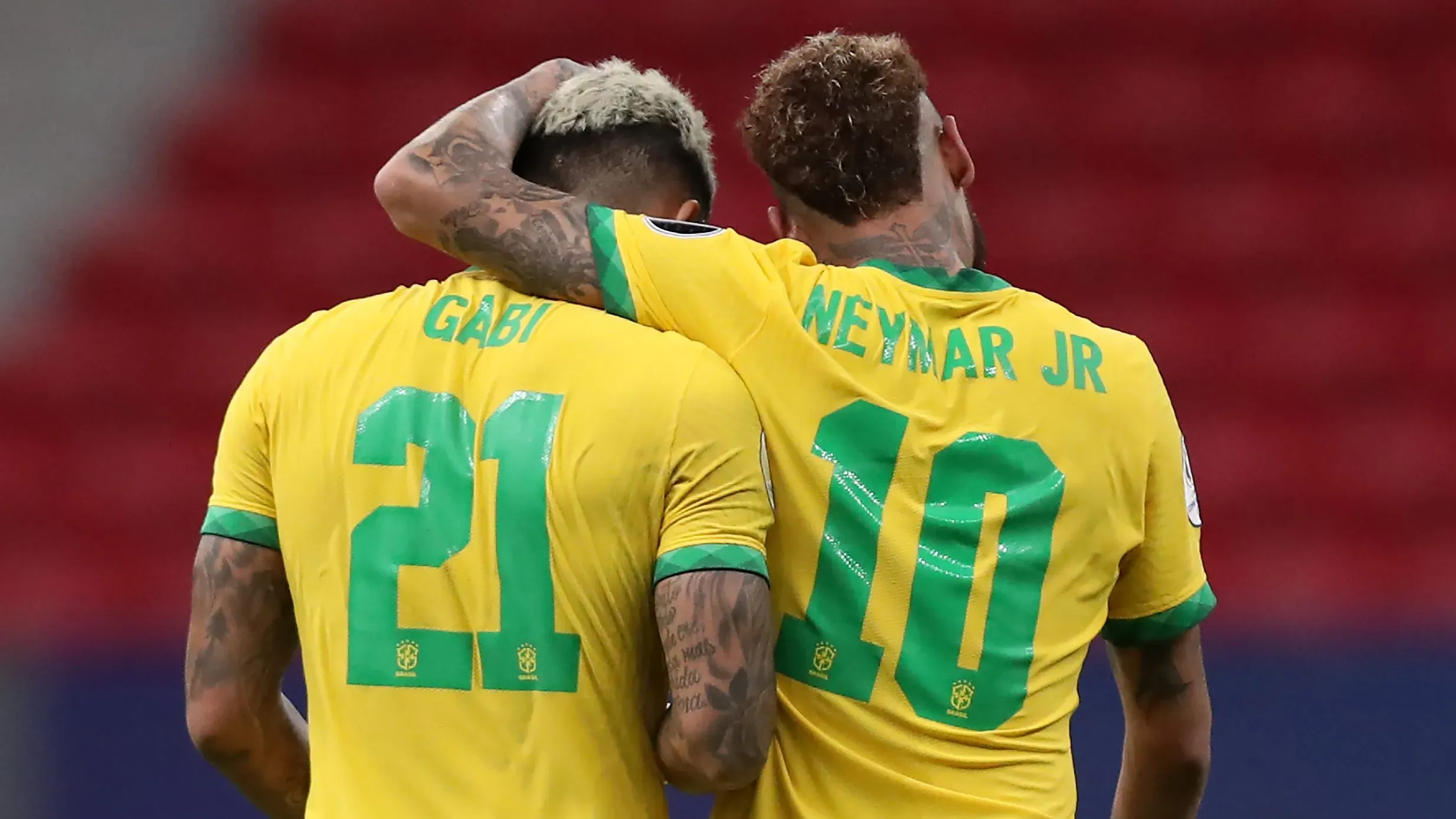 Gabigol e Neymar pela Seleção Brasileira. (Photo by Buda Mendes/Getty Images)