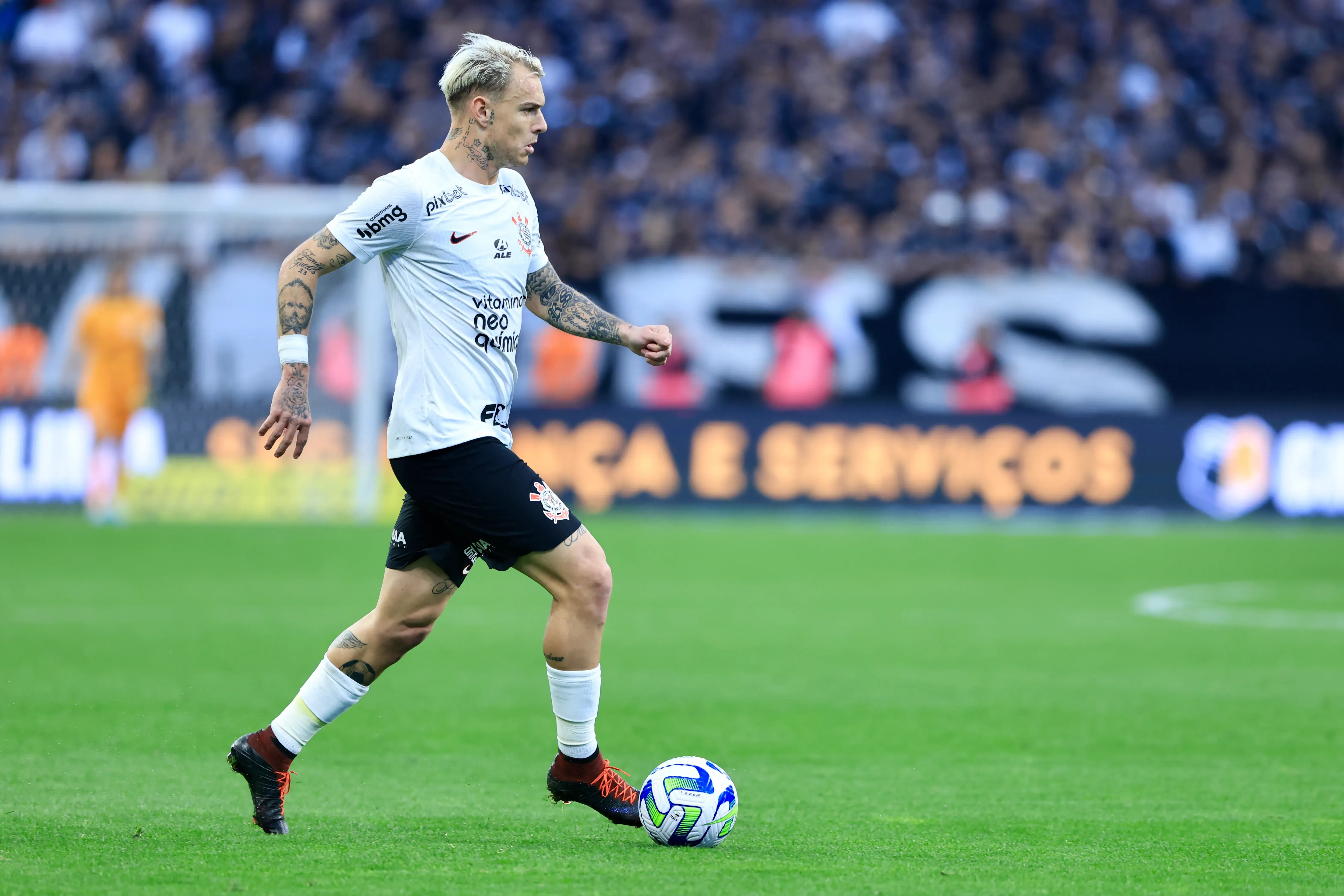 SP – SAO PAULO – 15/07/2023 – COPA DO BRASIL 2023, CORINTHIANS X AMERICA-MG – Roger Guedes jogador do Corinthians durante partida contra o America-MG no estadio Arena Corinthians pelo campeonato Copa do Brasil 2023. Foto: Marcello Zambrana/AGIF